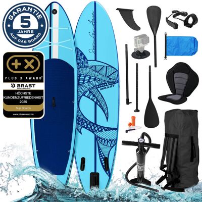 Brast Aufblasbares SUP Board Set mit Sitz SHARK 320 blue Brast Aufblasbares SUP Board Set mit Sitz SHARK 320 blue