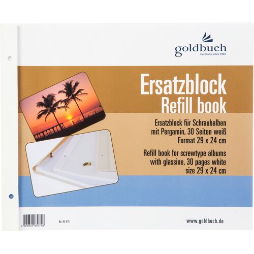 Goldbuch Ersatzblock 83 075 weiss 24x29 cm für Schraubalben 30x25cm