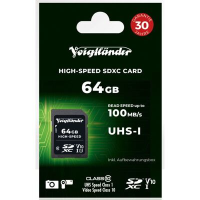 Voigtländer High-Speed SDXC 64GB UHS-I Voigtländer High-Speed SDXC 64GB UHS-I