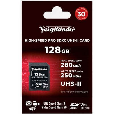 Voigtländer Prof. High-Speed SDXC 128GB UHS-II Voigtländer Prof. High-Speed SDXC 128GB UHS-II