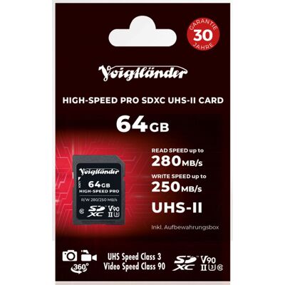 Voigtländer Prof. High-Speed SDXC 64GB UHS-II Voigtländer Prof. High-Speed SDXC 64GB UHS-II