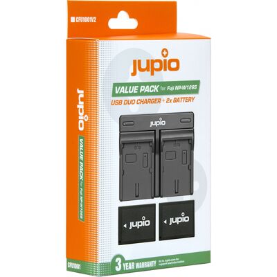 Jupio Value Pack: 2x Battery NP-W126S 2600mAh + Dual Charger Jupio Value Pack: 2x Battery NP-W126S 2600mAh + Dual Charger