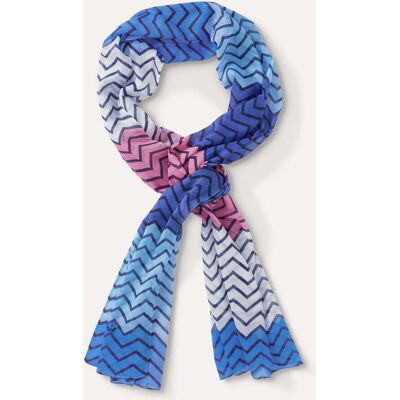 Walbusch Zick Zack Schal, , Farbe Blau, 01, reine Baumwolle leicht und weich Damen Walbusch Zick Zack Schal, , Farbe Blau, 01, reine Baumwolle leicht und weich Damen