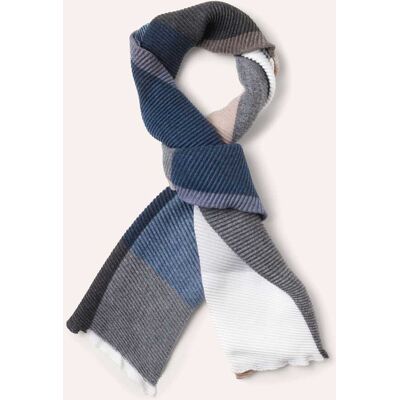 Walbusch Plissee-Schal, , Farbe Blau, 01, kuschelweich modisch plissiert Damen Walbusch Plissee-Schal, , Farbe Blau, 01, kuschelweich modisch plissiert Damen