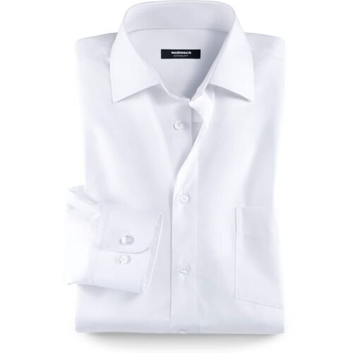 Walbusch Extraglatt-Hemd Kent-Kragen, Regular Fit, Farbe Weiß, 39, reine, bügelfreie Baumwolle Kent-Kragen Herren