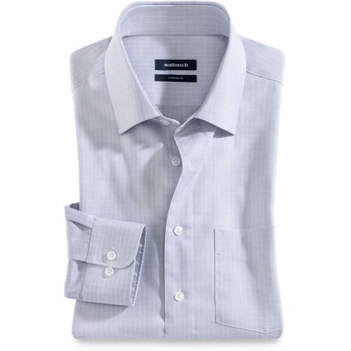 Walbusch Extraglatt-Hemd Kent-Kragen, Comfort Fit, Farbe Grau, 42, reine, bügelfreie Baumwolle Kent-Kragen Herren