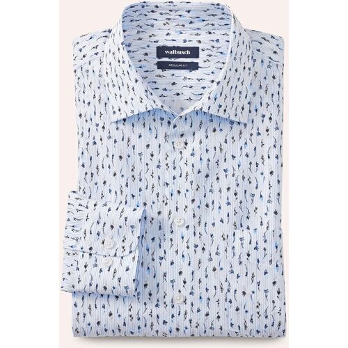 Walbusch Extraglatt-Hemd Walbusch-Kragen, Regular Fit, Farbe Blau, 39, reine, bügelfreie Baumwolle Walbusch-Kragen ohne Knopf Herren