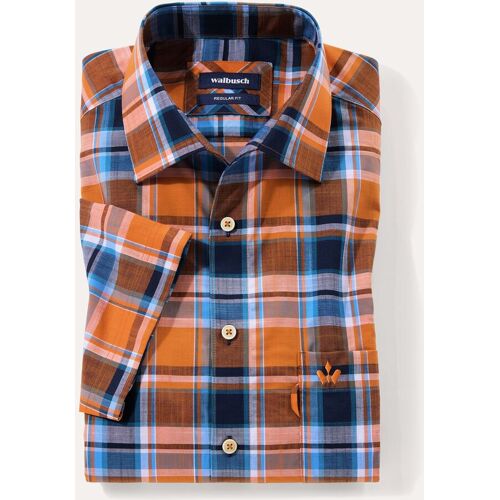 Walbusch Tropical-Hemd Easycare, Regular Fit, Farbe Orange, 41/42, reine, bügelleichte Baumwolle Walbusch-Kragen ohne Knopf Herren