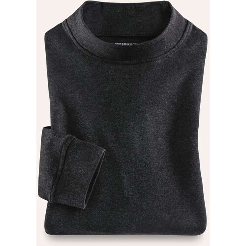 Walbusch Langarm-Shirt Stehkragen, , Farbe Grau, 62/64, reine Baumwolle angenehm weicher Griff Herren