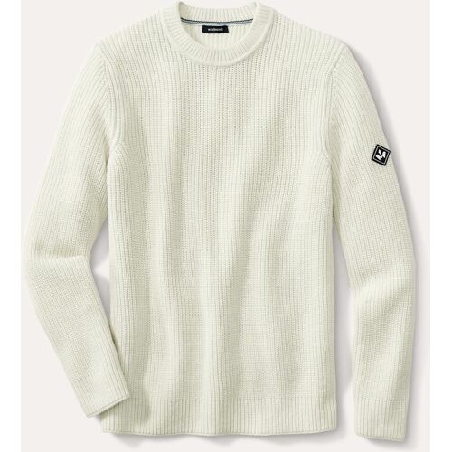 Walbusch Patentstrick-Pullover, , Farbe Weiß, 56, leichter Baumwollmix atmungsaktiv Herren