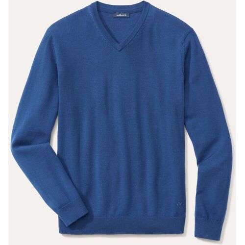 Walbusch V-Pullover Merino Extrafein, , Farbe Blau, 50, reine, extrafeine Merinowolle temperaturausgleichend Herren