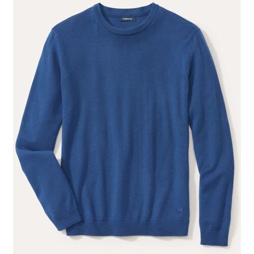 Walbusch Rundhals-Pullover Merino Extrafein, , Farbe Blau, 58/60, reine, extrafeine Merinowolle temperaturausgleichend Herren