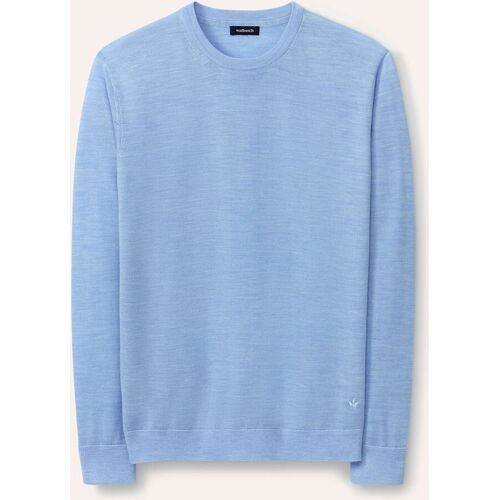 Walbusch Rundhals-Pullover Merino Extrafein, , Farbe Blau, 52, reine, extrafeine Merinowolle temperaturausgleichend Herren