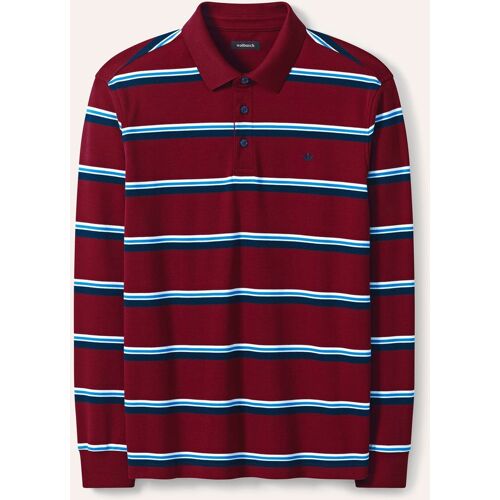 Walbusch Streifen Polo, noch offen: Größenlauf, Farbe Rot, 50, weiche Baumwolle garngefärbt Herren