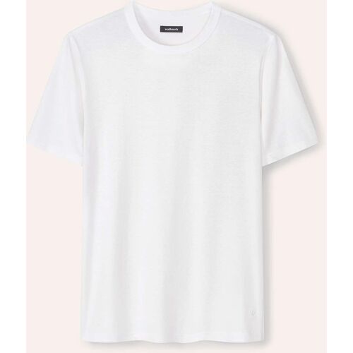 Walbusch Leinen T-Shirt, normale Größen, Farbe Weiß, 52, hochwertige Leinenmischung kühl und atmungsaktiv Herren