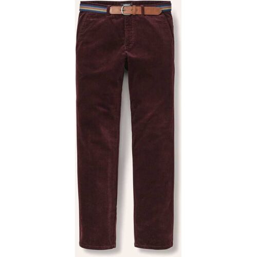 Walbusch Gürtel-Cord Chino, Regular Fit#normale Größen#schlanke Größen#untersetzte Größen, Farbe Rot, 52, inklusive Gürtel elastisch und bequem Herren