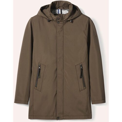 Walbusch Microfaser Langjacke, normale Größen#untersetzte Größen, Farbe Braun, 27, wasserabweisend abnehmbare Kapuze Herren