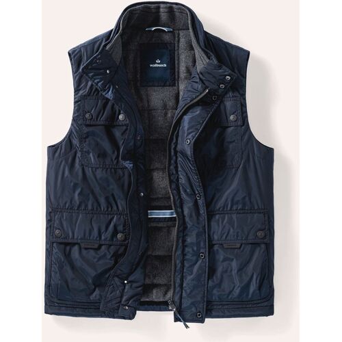 Walbusch Alles am Mann Übergangsweste, noch offen: Filter Passform#normale Größen, Farbe Blau, 60, 10 verschließbare Taschen wärmendes Fleecefutter Herren