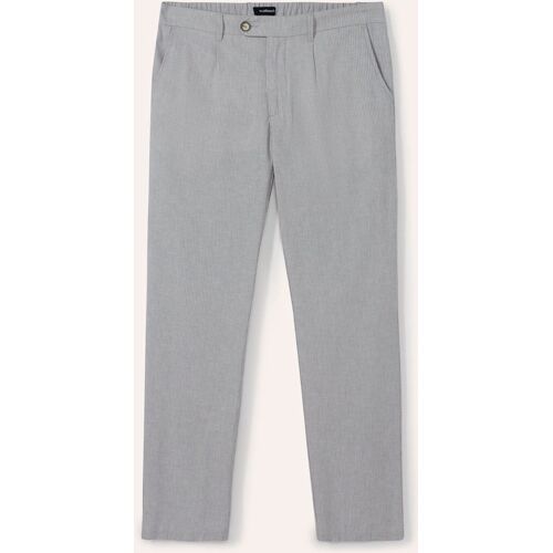 Walbusch Wohlfühl Leinen-Hose, Modern Fit#normale Größen#untersetzte Größen, Farbe Grau, 106, weiche Leinenmischung Comfort-Bund (8 cm dehnbar) Herren