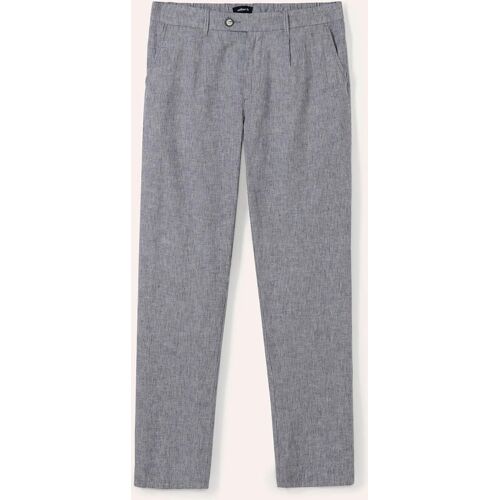 Walbusch Wohlfühl Leinen-Hose, Modern Fit#normale Größen#untersetzte Größen, Farbe Blau, 58, weiche Leinenmischung Comfort-Bund (8 cm dehnbar) Herren