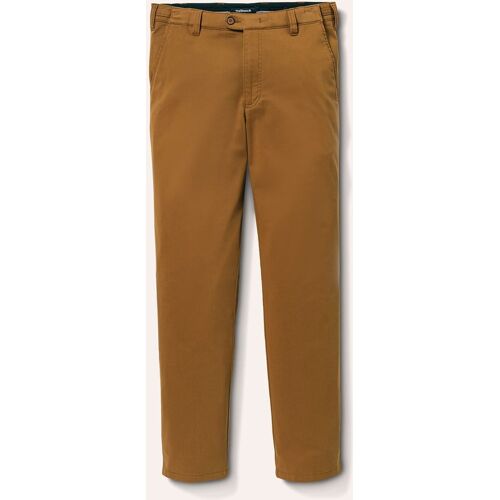 Walbusch Extraglatt Dehnbund-Chino, Regular Fit#normale Größen#schlanke Größen#untersetzte Größen, Farbe Gelb, 54, bequemer Baumwoll-Stretch bügelfrei Herren