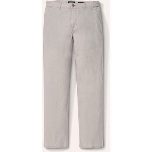Walbusch Leinen-Chino Frischekick, Regular Fit#normale Größen#schlanke Größen#untersetzte Größen, Farbe Beige, 48, weiche Leinenmischung luftig und knitterarm Herren