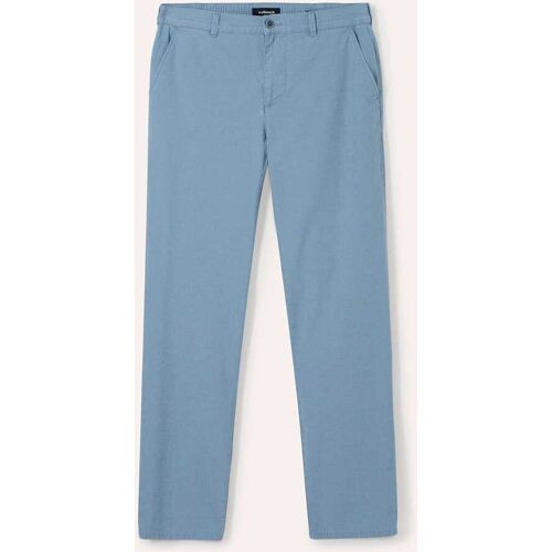 Walbusch Leinen-Chino Frischekick, Regular Fit#normale Größen#schlanke Größen#untersetzte Größen, Farbe Blau, 24, weiche Leinenmischung luftig und knitterarm Herren