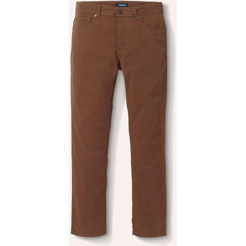 Walbusch Extraglatt-Thermo Five Pocket, Regular Fit#normale Größen#untersetzte Größen, Farbe Braun, 27, 100% bügelfrei atmungsaktives Flanell-Futter Herren