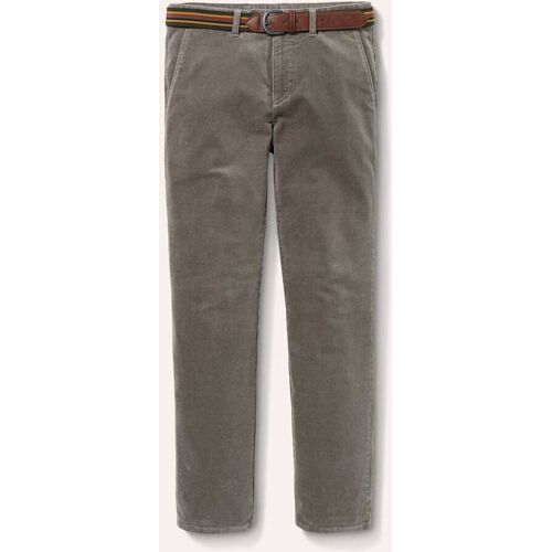 Walbusch Gürtel-Cord Chino, Regular Fit#normale Größen#schlanke Größen#untersetzte Größen, Farbe Grau, 60, inklusive Gürtel elastisch und bequem Herren