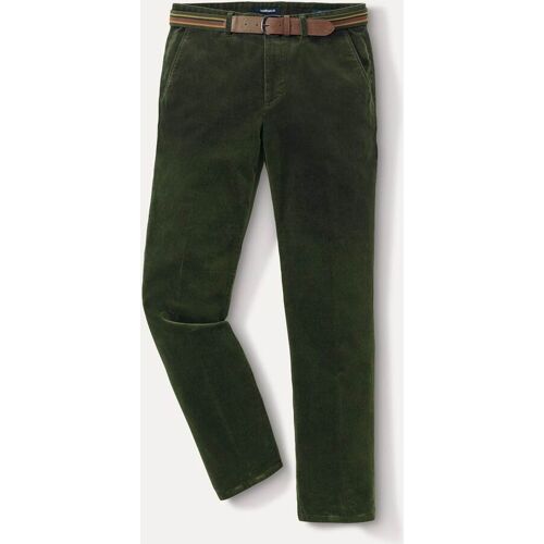 Walbusch Gürtel-Cord Chino, Regular Fit#normale Größen#schlanke Größen#untersetzte Größen, Farbe Grün, 106, inklusive Gürtel elastisch und bequem Herren