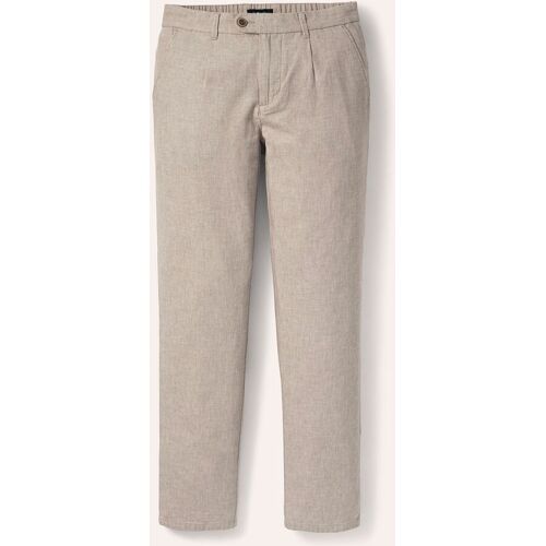 Walbusch Wohlfühl Leinen-Hose, Modern Fit#normale Größen#untersetzte Größen, Farbe Beige, 58, weiche Leinenmischung Comfort-Bund (8 cm dehnbar) Herren