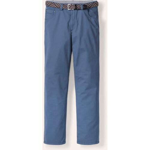 Walbusch Extraglatt-Stretchbund Five Pocket, Regular Fit#normale Größen#schlanke Größen#untersetzte Größen, Farbe Blau, 31, inklusive passendem Gürtel mit Hemdenstopper Herren
