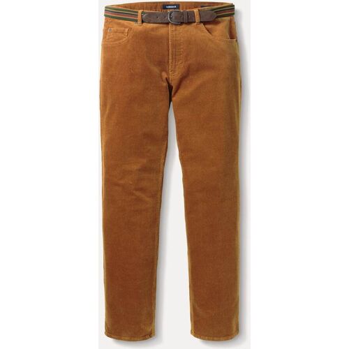 Walbusch Gürtel-Cord Five-Pocket, Regular Fit#normale Größen#schlanke Größen#untersetzte Größen, Farbe Gelb, 30, inklusive Gürtel elastisch und bequem Herren