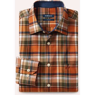 Walbusch Soft-Flanell-Hemd, Regular Fit#noch offen: Größenlauf, Farbe Orange, 45/46, softer Baumwoll-Flanell Kent-Kragen Herren Walbusch Soft-Flanell-Hemd, Regular Fit#noch offen: Größenlauf, Farbe Orange, 45/46, softer Baumwoll-Flanell Kent-Kragen Herren