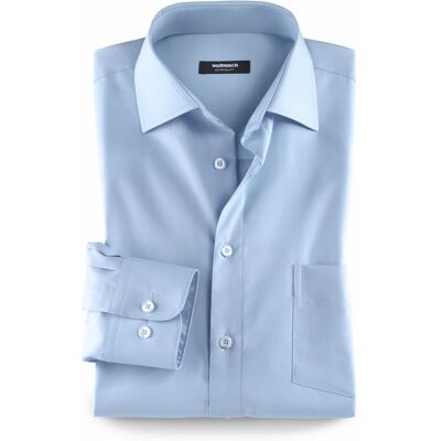 Walbusch Extraglatt-Hemd Kent-Kragen, Comfort Fit, Farbe Hellblau, 45/46, reine, bügelfreie Baumwolle Kent-Kragen Herren Walbusch Extraglatt-Hemd Kent-Kragen, Comfort Fit, Farbe Hellblau, 45/46, reine, bügelfreie Baumwolle Kent-Kragen Herren