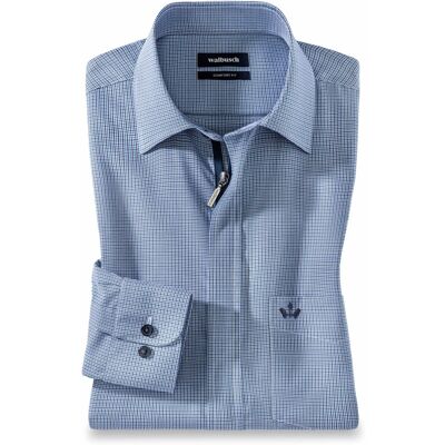 Walbusch Extraglatt-Hemd Zip & Go, Comfort Fit, Farbe Blau, 49/50, reine Baumwolle bügelfrei Herren Walbusch Extraglatt-Hemd Zip & Go, Comfort Fit, Farbe Blau, 49/50, reine Baumwolle bügelfrei Herren
