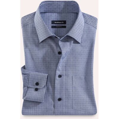 Walbusch Extraglatt-Hemd Kent-Kragen, Comfort Fit, Farbe Blau, 45/46, reine, bügelfreie Baumwolle Kent-Kragen Herren Walbusch Extraglatt-Hemd Kent-Kragen, Comfort Fit, Farbe Blau, 45/46, reine, bügelfreie Baumwolle Kent-Kragen Herren