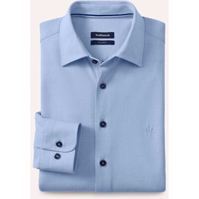 Walbusch Comfort-Pique Hemd, Regular Fit#noch offen: Größenlauf, Farbe Blau, 45/46, weich und elastisch mit Kent-Kragen Herren Walbusch Comfort-Pique Hemd, Regular Fit#noch offen: Größenlauf, Farbe Blau, 45/46, weich und elastisch mit Kent-Kragen Herren