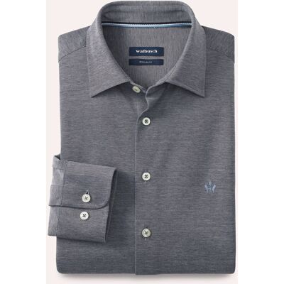 Walbusch Comfort-Pique Hemd, Regular Fit#noch offen: Größenlauf, Farbe Blau, 45/46, weich und elastisch mit Kent-Kragen Herren Walbusch Comfort-Pique Hemd, Regular Fit#noch offen: Größenlauf, Farbe Blau, 45/46, weich und elastisch mit Kent-Kragen Herren