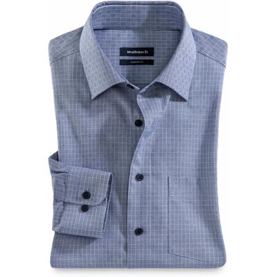 Walbusch Extraglatt-Hemd Kent-Kragen, Regular Fit, Farbe Blau, 44, reine, bügelfreie Baumwolle Kent-Kragen Herren Walbusch Extraglatt-Hemd Kent-Kragen, Regular Fit, Farbe Blau, 44, reine, bügelfreie Baumwolle Kent-Kragen Herren
