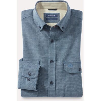 Walbusch Soft-Cord Overshirt, Regular Fit#noch offen: Größenlauf, Farbe Blau, 45/46, aus reiner Baumwolle Kent-Kragen Button-down Herren Walbusch Soft-Cord Overshirt, Regular Fit#noch offen: Größenlauf, Farbe Blau, 45/46, aus reiner Baumwolle Kent-Kragen Button-down Herren