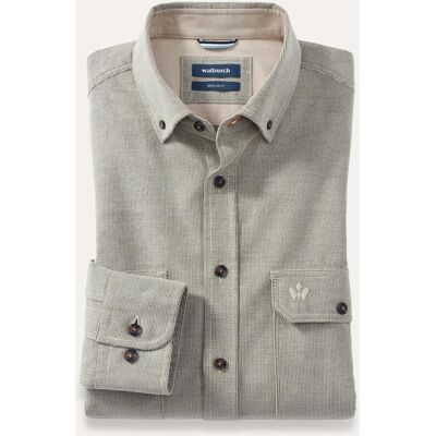 Walbusch Soft-Cord Overshirt, Regular Fit#noch offen: Größenlauf, Farbe Beige, 45/46, aus reiner Baumwolle Kent-Kragen Button-down Herren Walbusch Soft-Cord Overshirt, Regular Fit#noch offen: Größenlauf, Farbe Beige, 45/46, aus reiner Baumwolle Kent-Kragen Button-down Herren