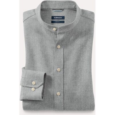 Walbusch Flanell Stehkragen-Hemd, Regular Fit#noch offen: Größenlauf, Farbe Grau, 43/44, weich angeraute Baumwolle mit Stehkragen Herren Walbusch Flanell Stehkragen-Hemd, Regular Fit#noch offen: Größenlauf, Farbe Grau, 43/44, weich angeraute Baumwolle mit Stehkragen Herren