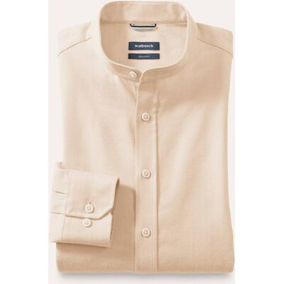 Walbusch Flanell Stehkragen-Hemd, Regular Fit#noch offen: Größenlauf, Farbe Beige, 45/46, weich angeraute Baumwolle mit Stehkragen Herren Walbusch Flanell Stehkragen-Hemd, Regular Fit#noch offen: Größenlauf, Farbe Beige, 45/46, weich angeraute Baumwolle mit Stehkragen Herren
