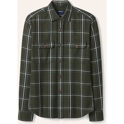 Walbusch Karo Overshirt, Regular Fit#noch offen: Größenlauf, Farbe Grün, 45/46, weicher Baumwoll-Flanell Kent-Kragen Herren Walbusch Karo Overshirt, Regular Fit#noch offen: Größenlauf, Farbe Grün, 45/46, weicher Baumwoll-Flanell Kent-Kragen Herren