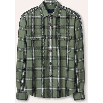 Walbusch Karo Overshirt, Regular Fit#noch offen: Größenlauf, Farbe Grün, 45/46, weicher Baumwoll-Flanell Kent-Kragen Herren Walbusch Karo Overshirt, Regular Fit#noch offen: Größenlauf, Farbe Grün, 45/46, weicher Baumwoll-Flanell Kent-Kragen Herren