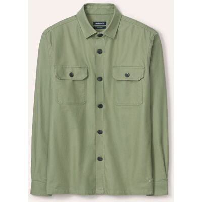 Walbusch Hemdjacke aus Baumwoll-Mischung, Regular Fit#noch offen: Größenlauf, Farbe Grün, 48, markanter Twill natürliche Haptik Herren Walbusch Hemdjacke aus Baumwoll-Mischung, Regular Fit#noch offen: Größenlauf, Farbe Grün, 48, markanter Twill natürliche Haptik Herren