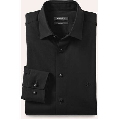 Walbusch Performance-Hemd, Regular Fit#noch offen: Größenlauf, Farbe Schwarz, 45/46, hochwertiger Jersey Kent-Kragen Herren Walbusch Performance-Hemd, Regular Fit#noch offen: Größenlauf, Farbe Schwarz, 45/46, hochwertiger Jersey Kent-Kragen Herren