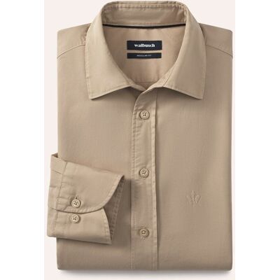 Walbusch Überfärber-Hemd, Regular Fit#noch offen: Größenlauf, Farbe Beige, 38, softer Baumwoll-Twill Relax-Kragen mit verdecktem Button-down Herren Walbusch Überfärber-Hemd, Regular Fit#noch offen: Größenlauf, Farbe Beige, 38, softer Baumwoll-Twill Relax-Kragen mit verdecktem Button-down Herren
