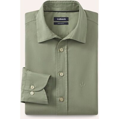 Walbusch Überfärber-Hemd, Regular Fit#noch offen: Größenlauf, Farbe Grün, 39/40, softer Baumwoll-Twill Relax-Kragen mit verdecktem Button-down Herren Walbusch Überfärber-Hemd, Regular Fit#noch offen: Größenlauf, Farbe Grün, 39/40, softer Baumwoll-Twill Relax-Kragen mit verdecktem Button-down Herren